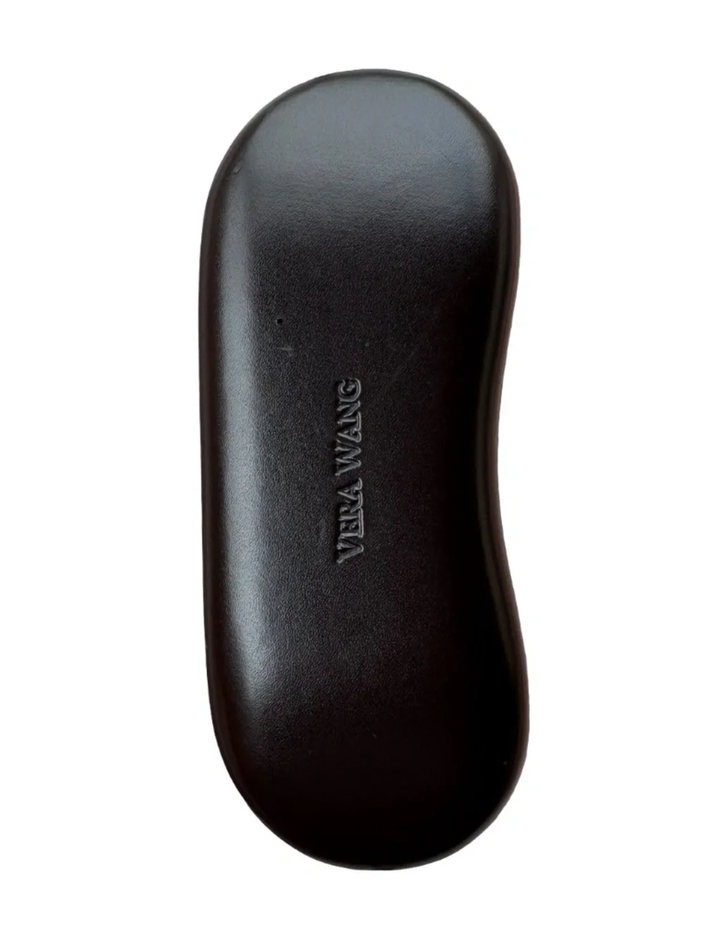VERA WANG Brown Eyeglasses Case 6” Hard Shell Kidney Shaped